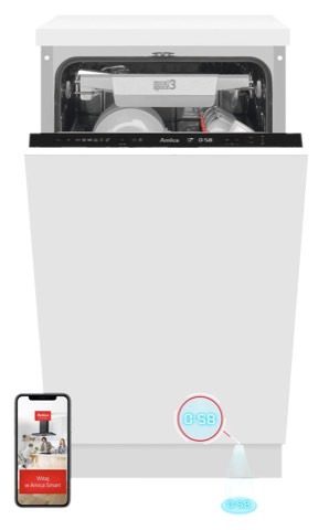 Amica DIM46B6ELOCqD OpenDry: zmywarka do zabudowy 45 cm, zdjęcie produktu