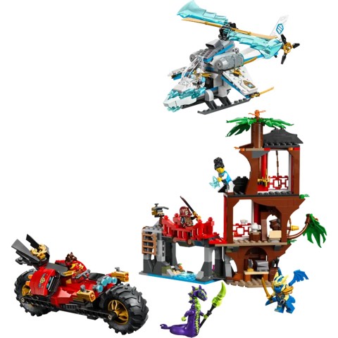 LEGO NINJAGO 71857 Bitwa ninja: domek na drzewie z pojazdami: zestaw LEGO dla 6 do 8 lat, zdjęcie produktu