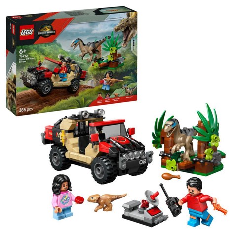 LEGO Jurassic World 76972 Ucieczka terenówką przed raptorem: zestaw LEGO dla 6 do 8 lat, zdjęcie produktu